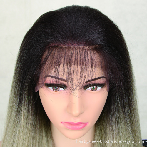MAGIC 13X4 Noble Lace Front Wigs Wholesale Heat Resistant Yaki Straight With Bang Long Wigs Ombre Synthetic Lace Frontal Wigs